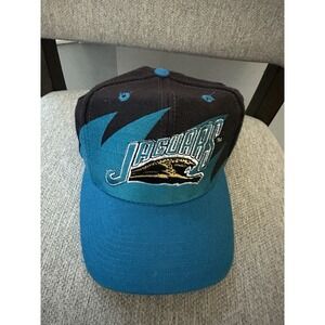 VTG 90s Jacksonville Jaguars Logo Athletic Sharktooth Black Dome Snapback Hat